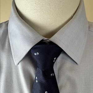 Brooks Brothers Navy Necktie with Design 100% Silk Tie with Balls